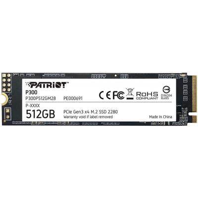 SSD диск Patriot P300 512GB M.2 2280 NVMe PCIe 3.0 x4 3D NAND TLC (P300P512GM28)